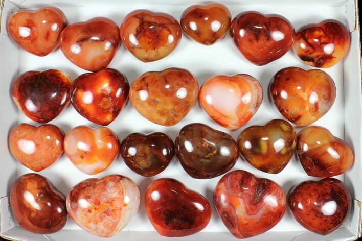 Lot: kg Carnelian Agate Hearts - Pieces #91762